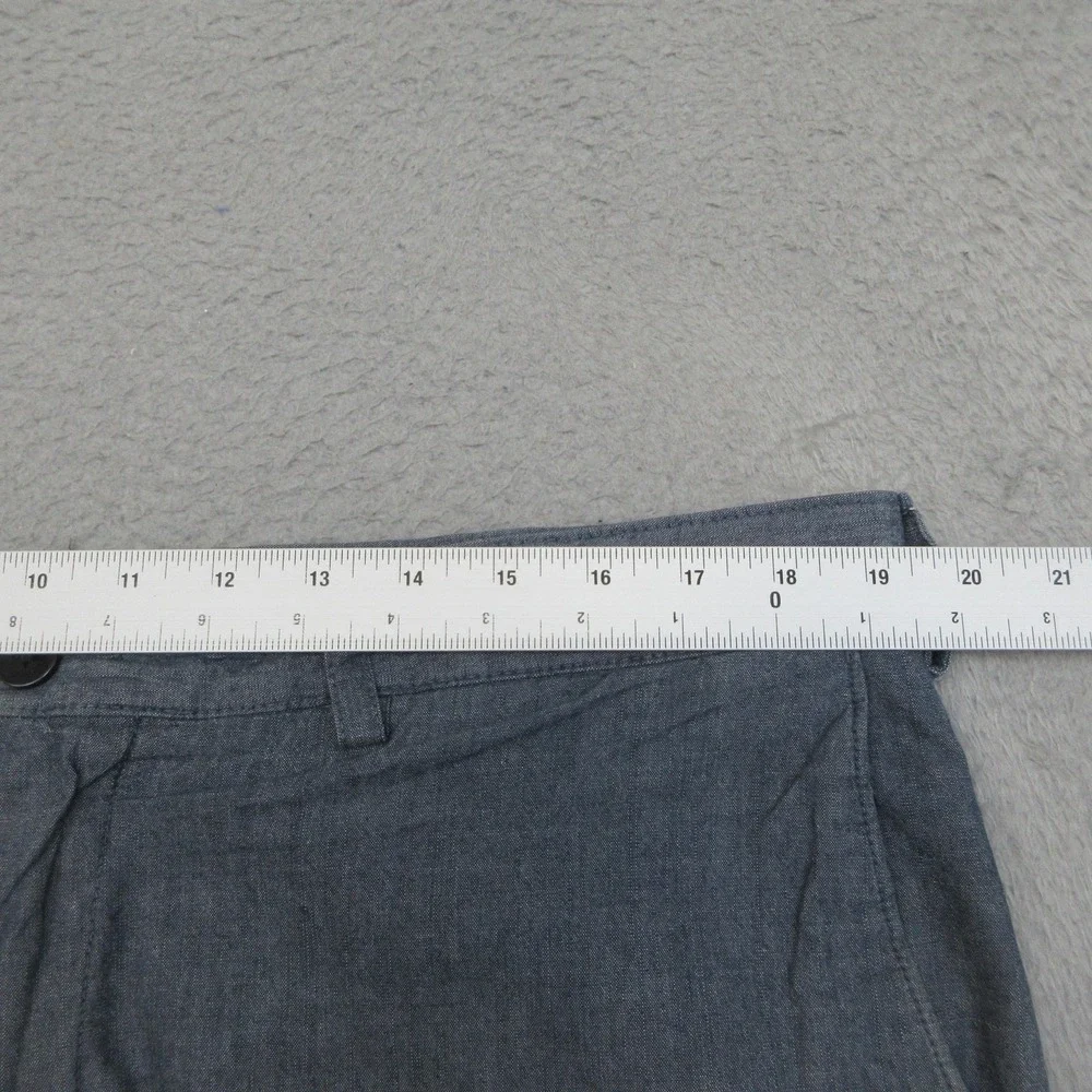 Banana Republic Chambray Chino Shorts Mens 38x10 Blue Cotton Casual Coastal Prep